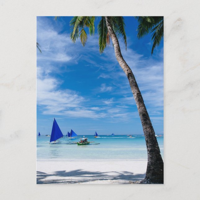 Postal Playa Blanca | Boracay, Filipinas (Anverso)