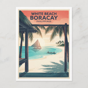 Postal Playa Blanca, Boracay, Filipinas Recuerdo