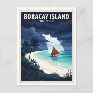 Postal Playa Blanca, Boracay, Filipinas Recuerdo Malayo