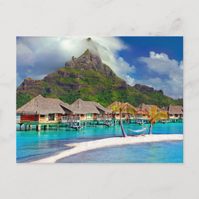Postal Playa ฺ Bora Bora (Anverso)