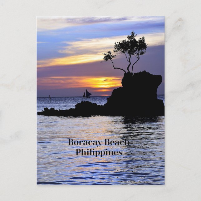 Postal Playa Boracay, Filipinas, (Anverso)