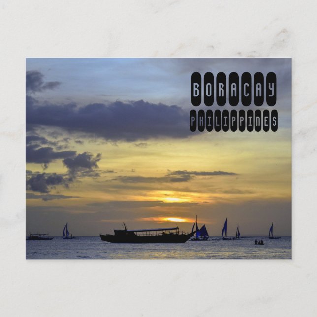 Postal Playa Boracay Filipinas (Anverso)