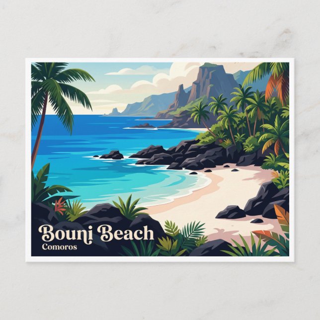 Postal Playa Bouni Comoras (Anverso)