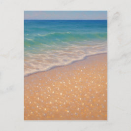Postal Playa Brillante - Paisaje Marino Pintura al Pastel