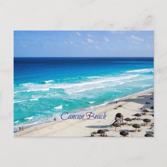 Postal Playa Cancun, México (Anverso)