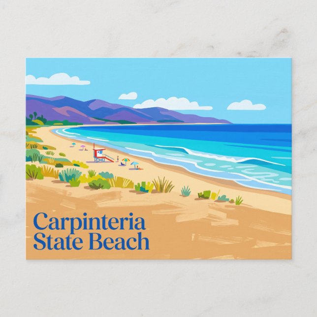 Postal Playa Carpinteria California (Anverso)