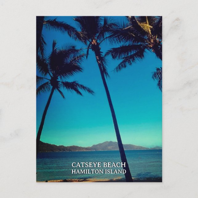 Postal Playa Catseye, Isla Hamilton (Anverso)