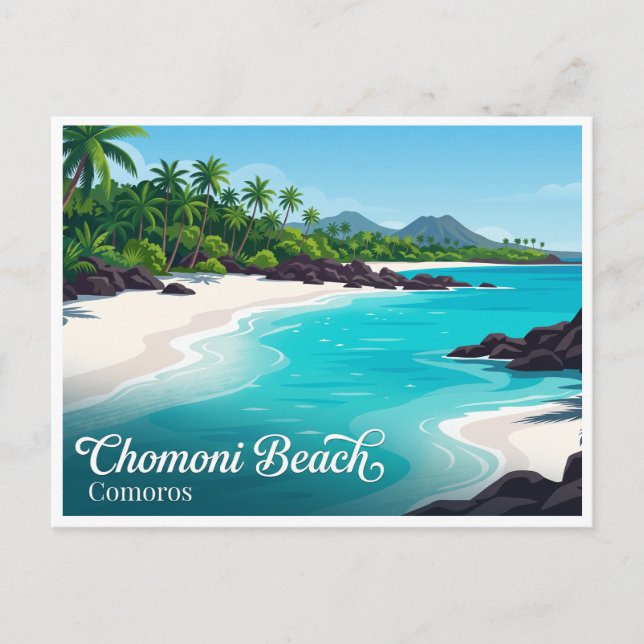 Postal Playa Chomoni Comoras (Anverso)