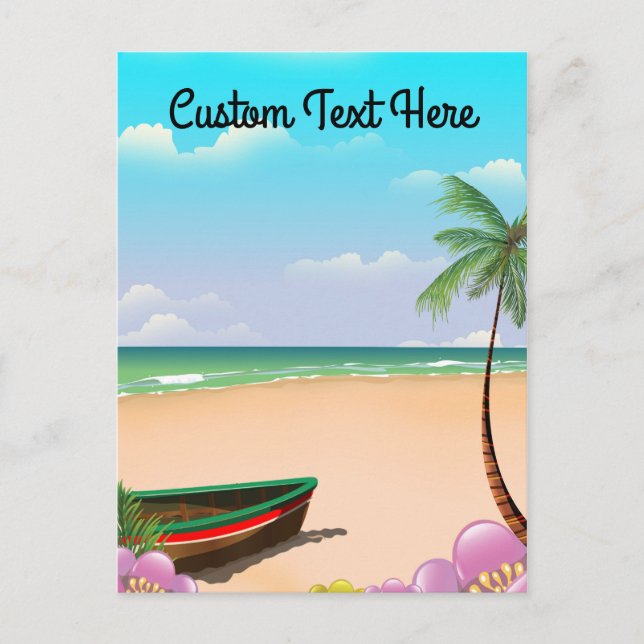 Postal Playa con texto personalizado (Anverso)