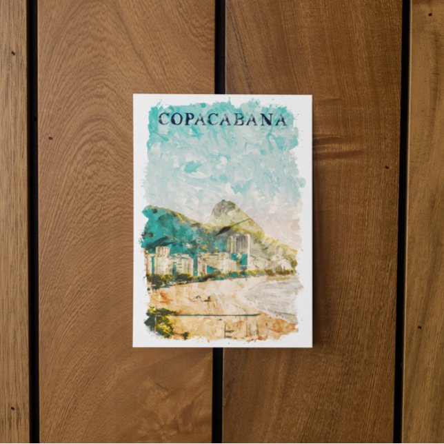 Postal Playa Copacabana de Río de Janeiro (rio brazil copacabana postcard)