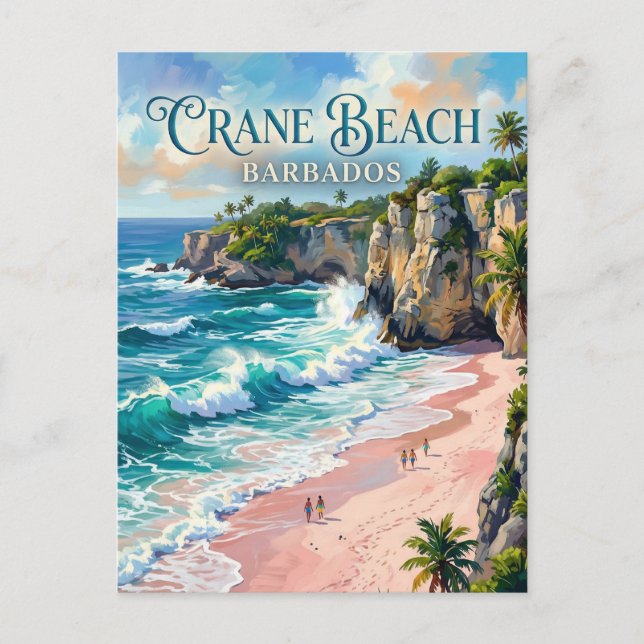 Postal Playa Crane Barbados (Anverso)