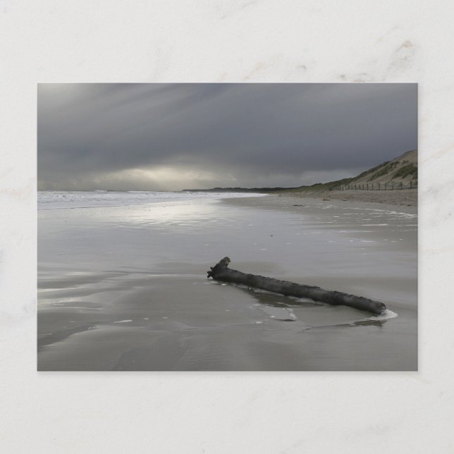 Postal Playa Curracloe en invierno (Anverso)