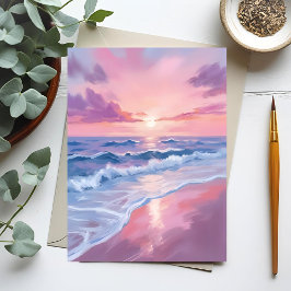 Postal Playa de Algodón de Azúcar | Pintura de Olas del O