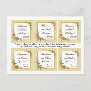 Postal Playa de arena Favor Tags