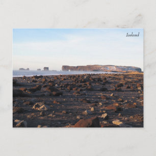 Postal Playa de arena negra de Islandia