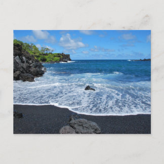Postal Playa de arena negra, Parque Estatal Waianapanapa,