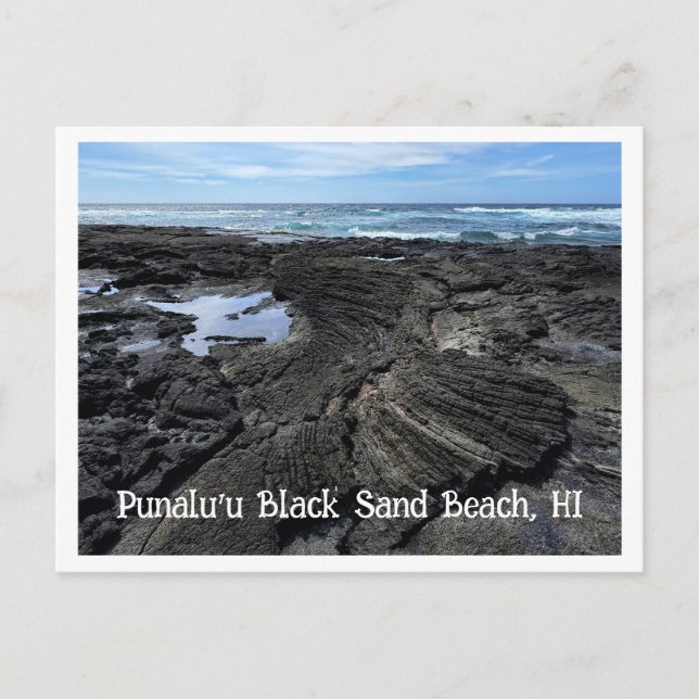 Postal Playa de arena negra Punalu'u, HI (Anverso)
