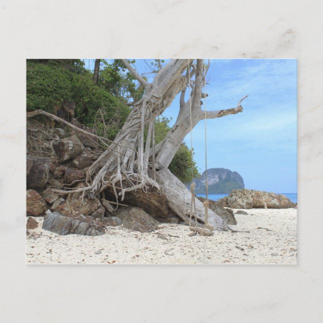 Postal Playa de arena tropical (Anverso)