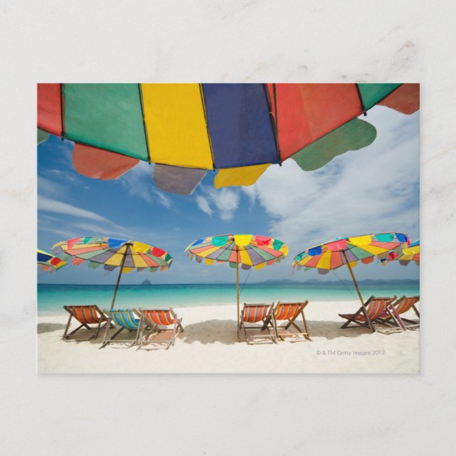 Postal Playa de arena tropical y mar turquesa. 2 (Anverso)