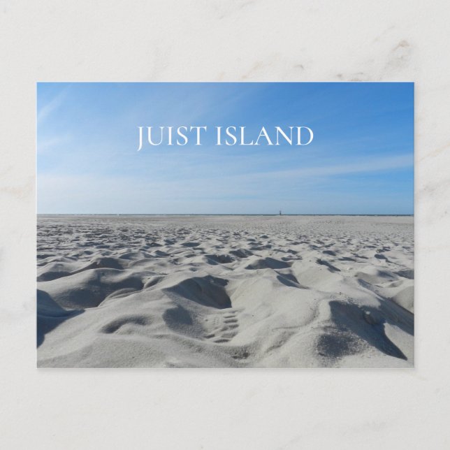 Postal Playa de arena, vatios, isla de Juist, Frisia orie (Anverso)
