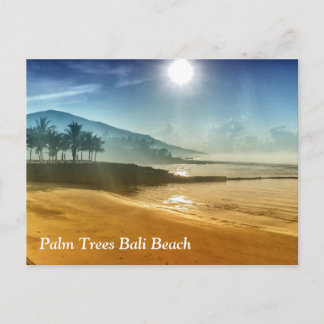 Postal Playa de Bali de las palmeras