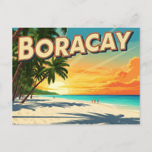 Postal Playa de Boracay Filipinas Vintage