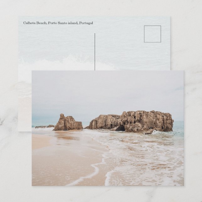 Postal Playa de Calheta, isla de Porto Santo (Anverso / Reverso)