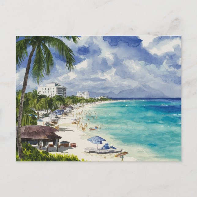 Postal Playa de Cancún México (Anverso)