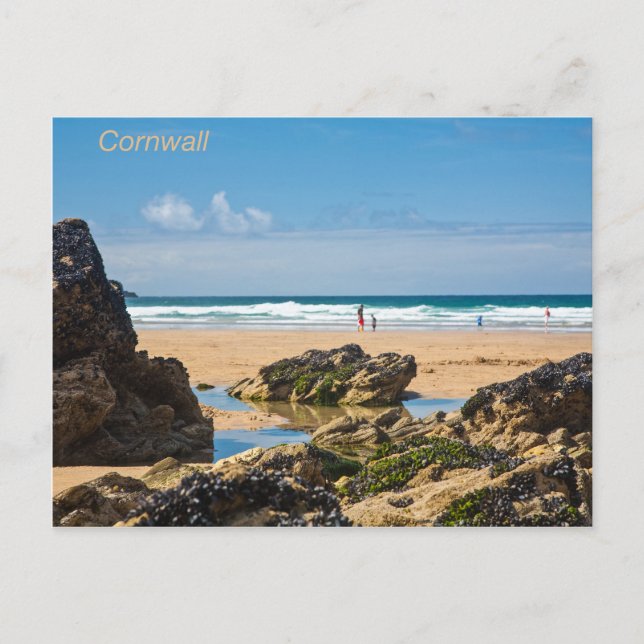 Postal Playa de Cornish (Anverso)