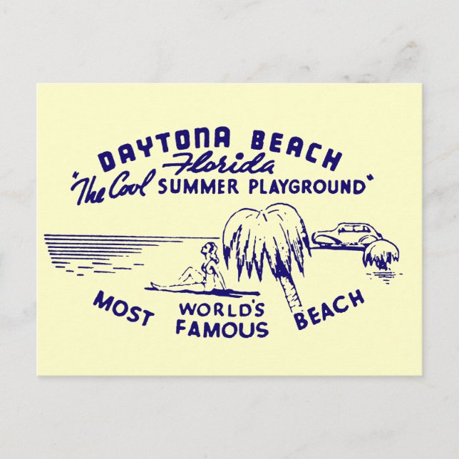 Postal Playa de Daytona Vintage (Anverso)