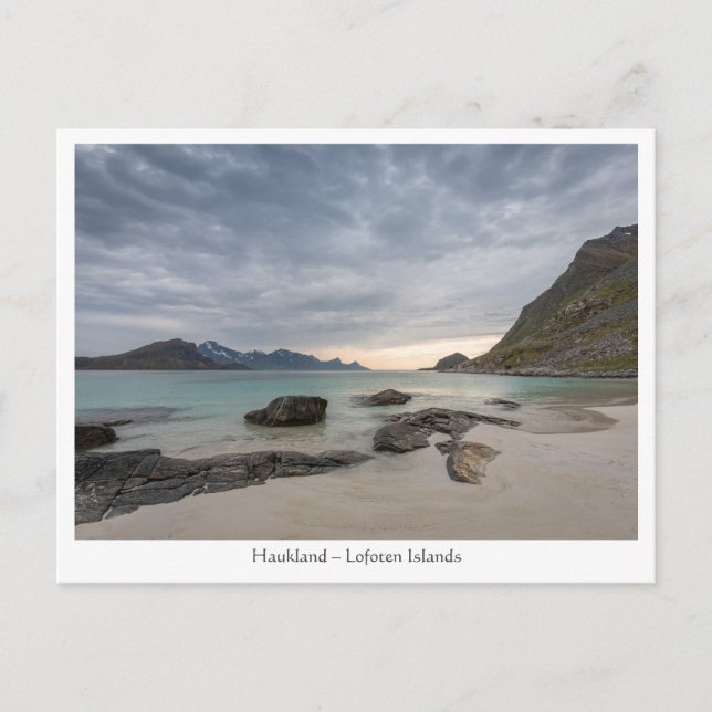 Postal Playa de Haukland (Anverso)