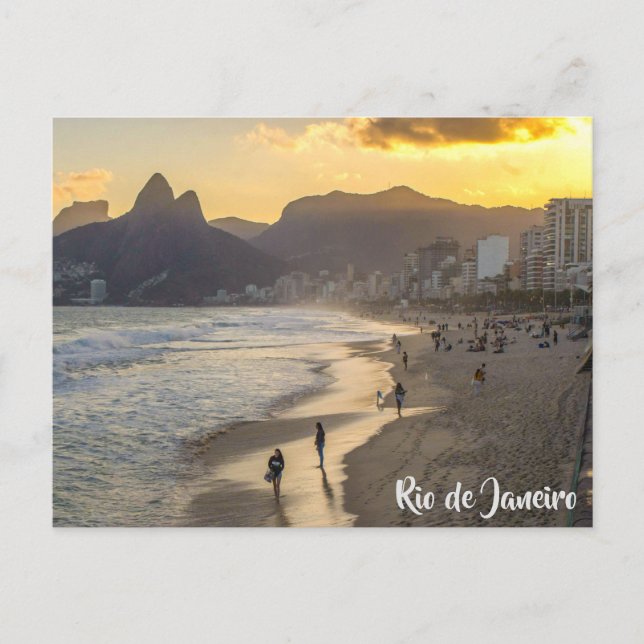 Postal Playa de Ipanema, Río de Janeiro, Brasil (Anverso)