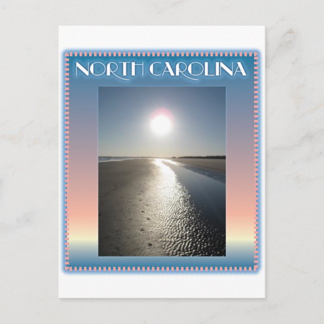 Postal Playa de Isla Esmeralda, NC al atardecer (Anverso)