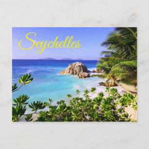 Postal Playa de Isla Tropical de Seychelles