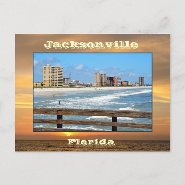 Postal Playa de Jacksonville, Florida (Anverso)