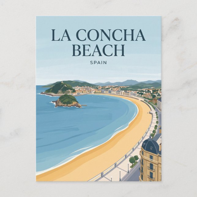 Postal Playa de La Concha España (Anverso)