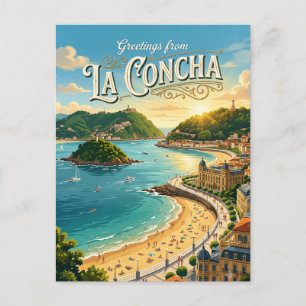 Postal Playa de La Concha España