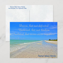 Postal Playa de la isla de Sanibel Florida antes del hura