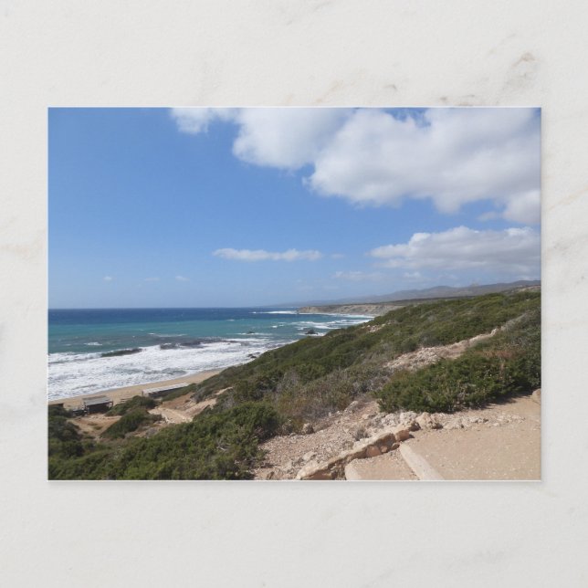 Postal Playa de Lara, Paphos, Chipre (Anverso)