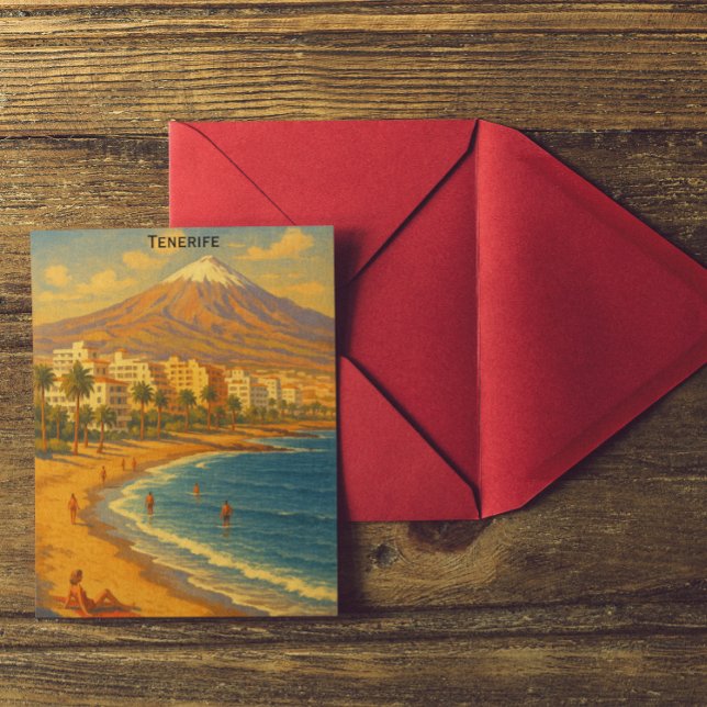 Postal Playa de las Américas, Tenerife Viaje Vintage (Playa de las Américas, Tenerife Vintage Travel Postcard)