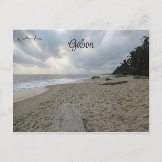 Postal Playa de Libreville Gabón (Anverso)