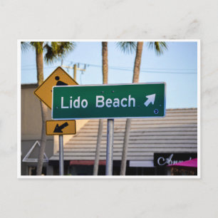 Postal Playa de Lido, Sarasota, Florida foto de signo