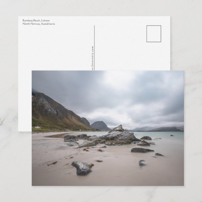 Postal Playa de Lofoten Ramberg (Anverso / Reverso)