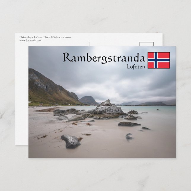 Postal Playa de Lofoten Ramberg (Anverso / Reverso)