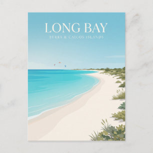 Postal Playa de Long Bay Islas Turcas y Caicos