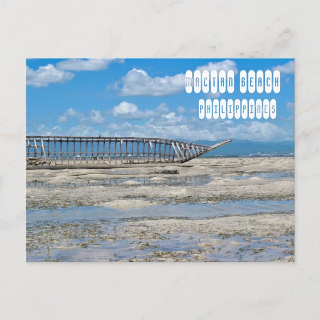 Postal Playa de Mactán en Cebú, Filipinas (Anverso)