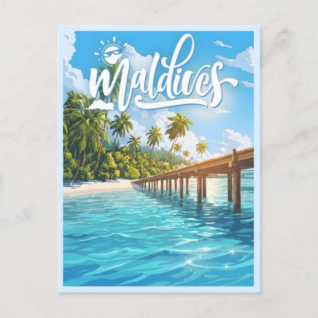 Postal Playa de Maldivas (Anverso)