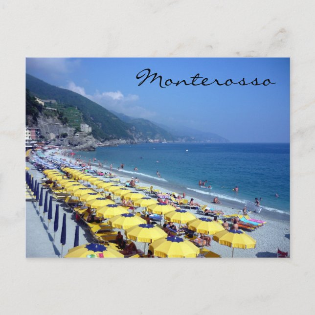Postal playa de monterosso (Anverso)