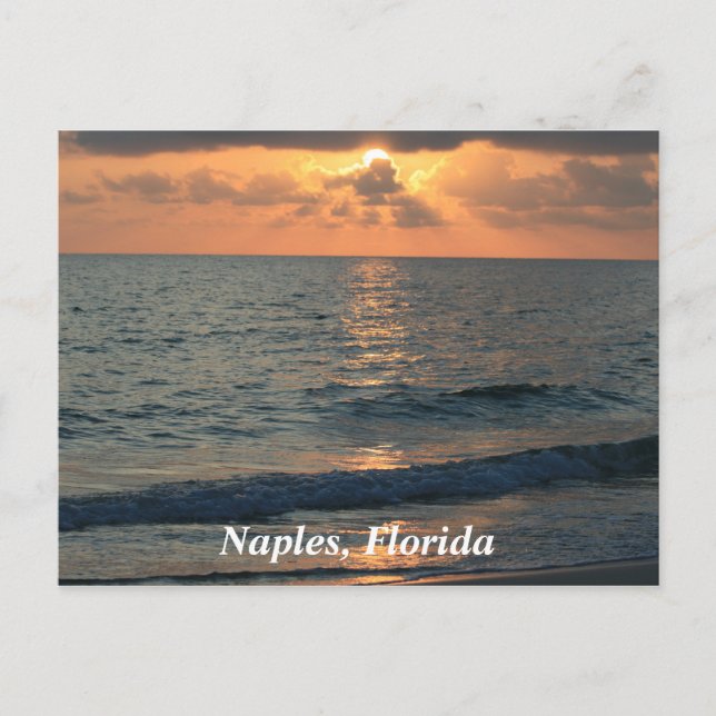 Postal Playa de Nápoles, Florida Sunset (Anverso)