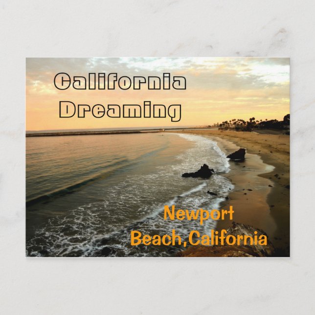 Postal Playa de Newport en Corona del Mar (Anverso)